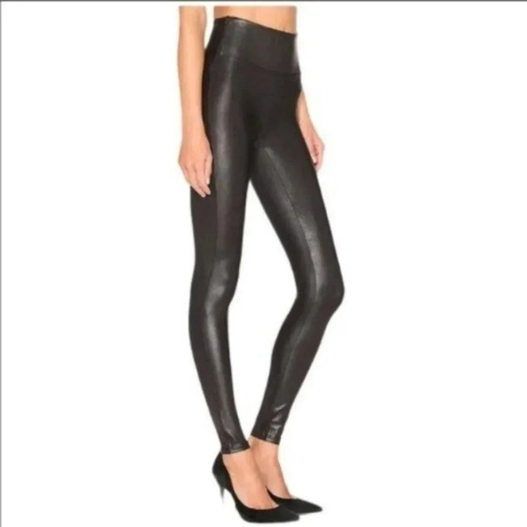 SPANX Faux Leather High Waisted Leggings Black Size S - Picture 4 of 12